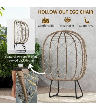 Egg-Shaped Garden Chair with Cushions - Luxurious Outdoor Comfort