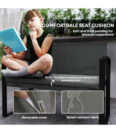 Rattan Garden Bench with Cushioned Comfort for Relaxation & Style