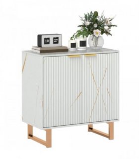 Elegant Black Storage Unit with Gold Accents - Stylish & Functional Furniture