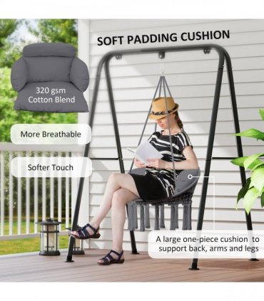 Stylish Hanging Chair with Cushion - Comfort for Indoor & Outdoor Relaxation