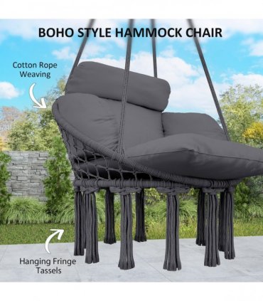 Stylish Hanging Chair with Cushion - Comfort for Indoor & Outdoor Relaxation