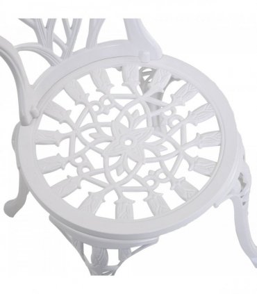 Outsunny 3 Piece Bistro Set, Aluminium Garden Furniture with Umbrella Hole