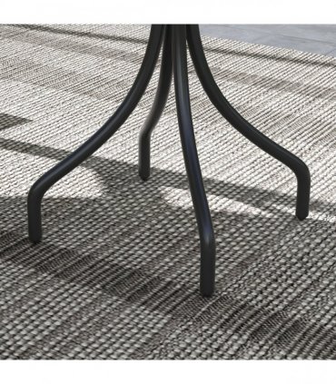 Outsunny Round Garden Table Outdoor Side Table with Steel Frame Brown