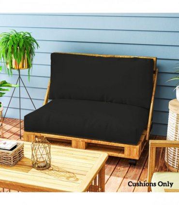 Premium Black Cushion Set - Comfort & Durability for Relaxing Seating