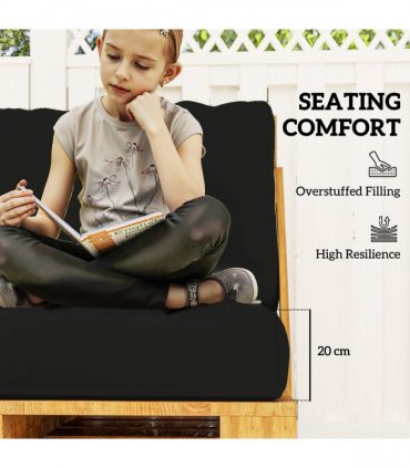 Premium Black Cushion Set - Comfort & Durability for Relaxing Seating