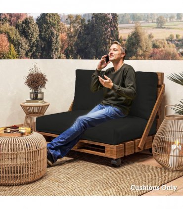 Premium Black Cushion Set - Comfort & Durability for Relaxing Seating