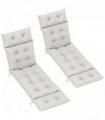 Outsunny Garden Lounge Chair Cushions Set of 2, 220gsm Fabric, Light Grey