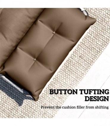 Outsunny Garden Lounge Chair Cushions Set of 2, 220gsm Fabric, Khaki