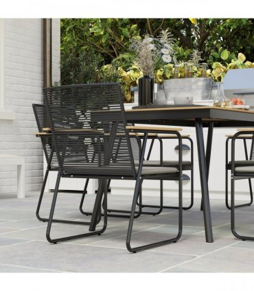 Outsunny 6 Seater Garden Dining Set with Cushions Rattan Backrest, Natural