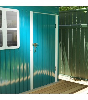Galvanised Steel Garden Shed - Large Window & Ventilation - 2.55m² Storage