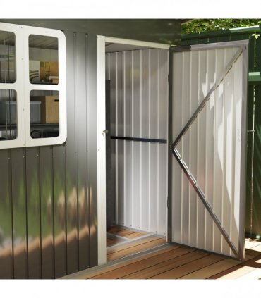 Galvanised Steel Garden Shed - Large Window & Ventilation - 2.55m² Storage