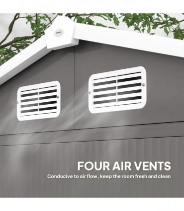 Outsunny 7 x 4ft Upgraded Metal Shed with Lock, Easy to Assemble, Light Grey