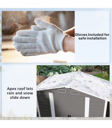 Outsunny 7 x 4ft Upgraded Metal Shed with Lock, Easy to Assemble, Light Grey