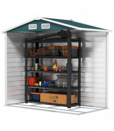 Outsunny 7 x 4ft Upgraded Metal Shed with Lock, Easy to Assemble, Green