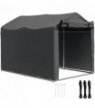 Outsunny Garden Tool Storage Shed with Roll-up Zipper Door, Dark Grey