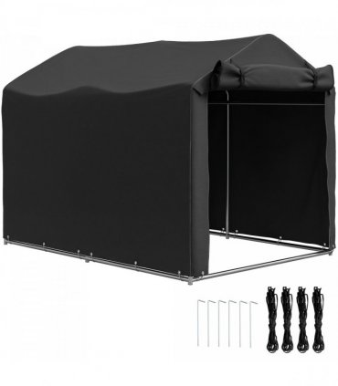 Outsunny Garden Tool Storage Shed with Roll-up Zipper Door, Black