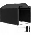 Outsunny Garden Tool Storage Shed with Roll-up Zipper Door, Black