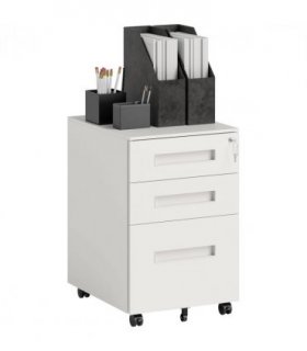 Vinsetto Lockable Mobile Filing Cabinet w/ 3 Drawers 39 x 48 x 60 cm White