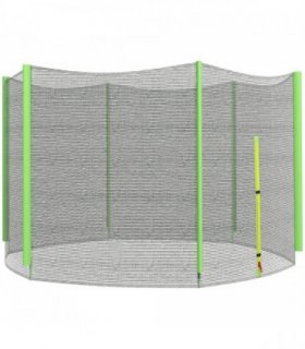 SPORTNOW 8ft Trampoline Net Replacement Safety Net with Zipped Door, Green