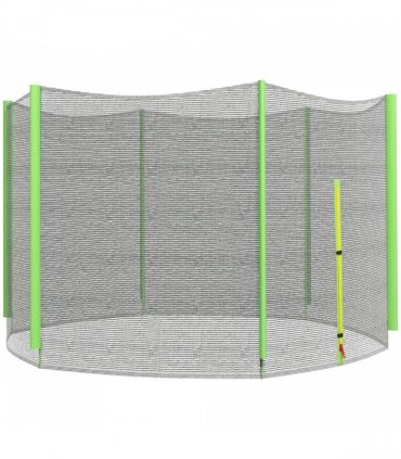 SPORTNOW 8ft Trampoline Net Replacement Safety Net with Zipped Door, Green