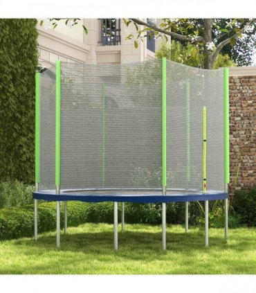SPORTNOW 8ft Trampoline Net Replacement Safety Net with Zipped Door, Green