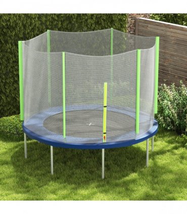 SPORTNOW 8ft Trampoline Net Replacement Safety Net with Zipped Door, Green