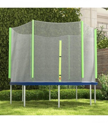 SPORTNOW 8ft Trampoline Net Replacement Safety Net with Zipped Door, Green