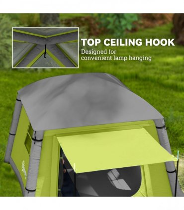 Outsunny Inflatable Camping Tent, Easy Setup 2 Man Tent, Green