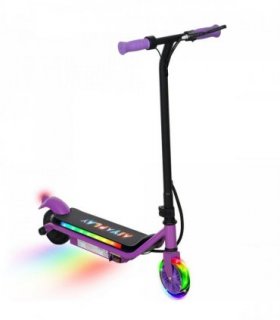 AIYAPLAY Electric Scooter for 6-14 w/Dual Brakes & Colourful Light, Purple