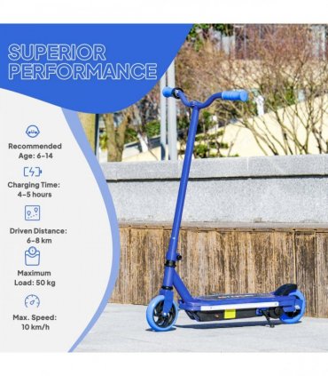 AIYAPLAY Electric Scooter for Ages 6-14, with Colourful Light, Blue