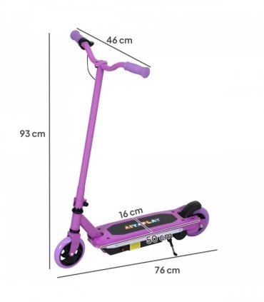 AIYAPLAY Electric Scooter for Ages 6-14, with Colourful Light, Purple