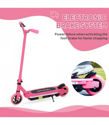 AIYAPLAY Electric Scooter for Ages 6-14, with Colourful Light, Pink