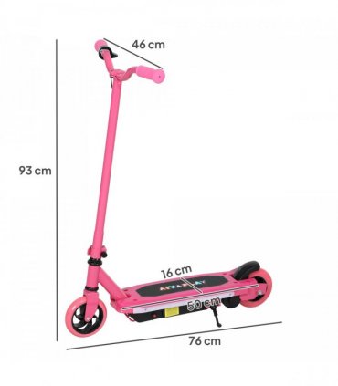 AIYAPLAY Electric Scooter for Ages 6-14, with Colourful Light, Pink