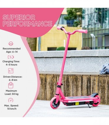 AIYAPLAY Electric Scooter for Ages 6-14, with Colourful Light, Pink