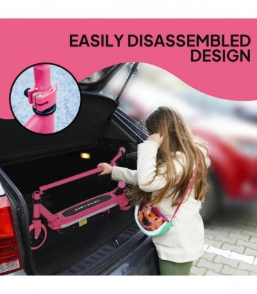 AIYAPLAY Electric Scooter for Ages 6-14, with Colourful Light, Pink
