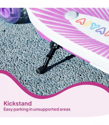 AIYAPLAY Electric Scooter for Kids 4-7, with Auxiliary Rear Wheels, Purple