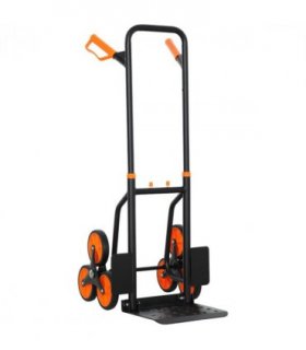 DURHAND Climbing Stairs Trolley Hand Trucks 6-Wheels Foldable Load Cart Steel
