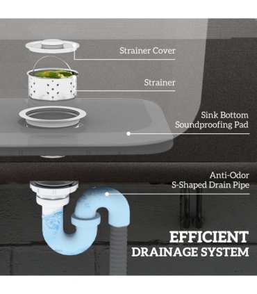HOMCOM Stainless Steel Utility Sink with Cold and Hot Water Pipe Silver Tone
