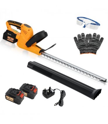 Outsunny Cordless Hedge Trimmer with 51cm Blade, Brushless Motor, Orange