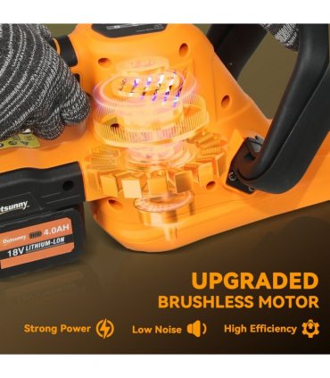 Outsunny Cordless Hedge Trimmer with 51cm Blade, Brushless Motor, Orange