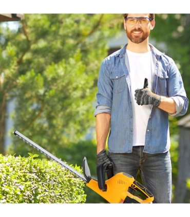 Outsunny Cordless Hedge Trimmer with 51cm Blade, Brushless Motor, Orange