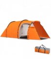 Outsunny 3 Man 2-Room Tent Camping Tent With Living Area Air Vents Orange