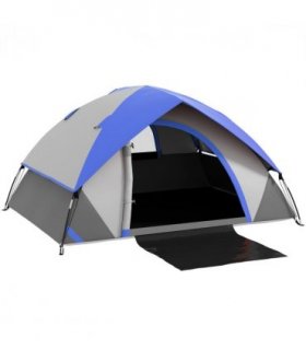 Outsunny 2 Man Camping Tent w/ Sewn-in Groundsheet, 3000mm Waterproof, Blue