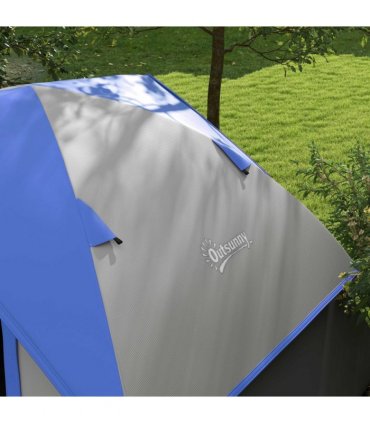 Outsunny 2 Man Camping Tent w/ Sewn-in Groundsheet, 3000mm Waterproof, Blue