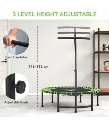 HOMCOM Trampoline Outdoor Bouncer Jumper Adjustable Handle, Green