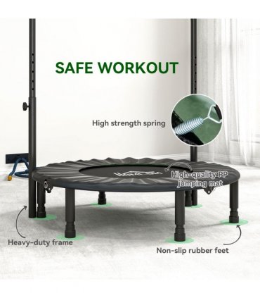 HOMCOM 40" Foldable Mini Fitness Trampoline w/ Foam Handle, Green