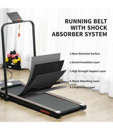 HOMCOM Foldable Walking Treadmill w/ LED Display, Orange