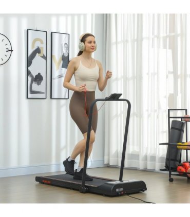 HOMCOM Foldable Walking Treadmill w/ LED Display, Orange