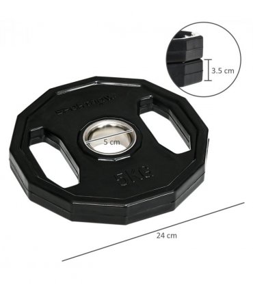 SPORTNOW Olympic Weight Plates Set with 2"/5cm Holes for Home Gym, 2 x 5kg