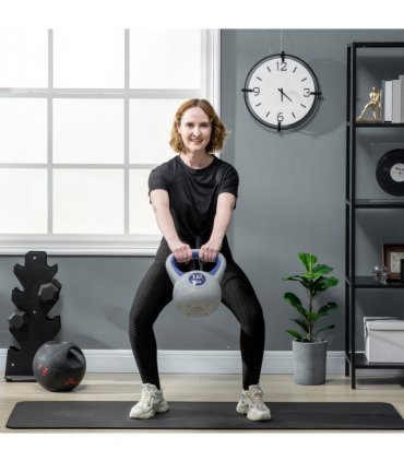SPORTNOW 12kg Kettle Bell with Handle for Home Gym, Dark Blue and Grey